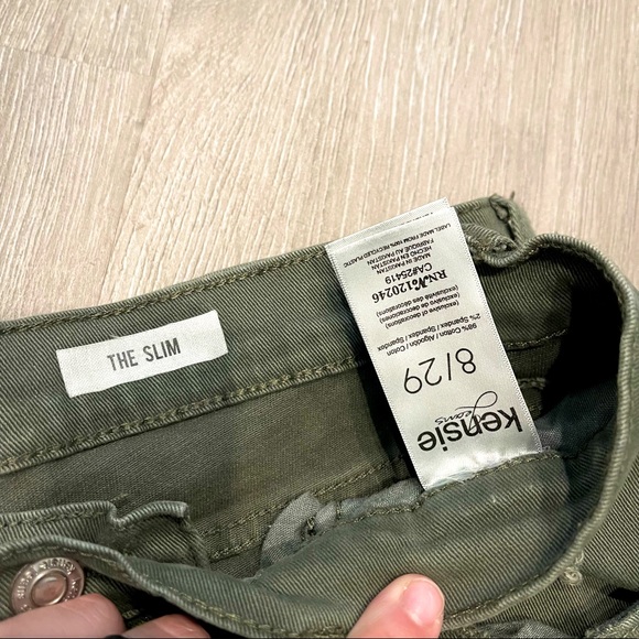 Navy Green, High Rise/Slim Fit Jeans, Size 8 - Picture 3 of 4